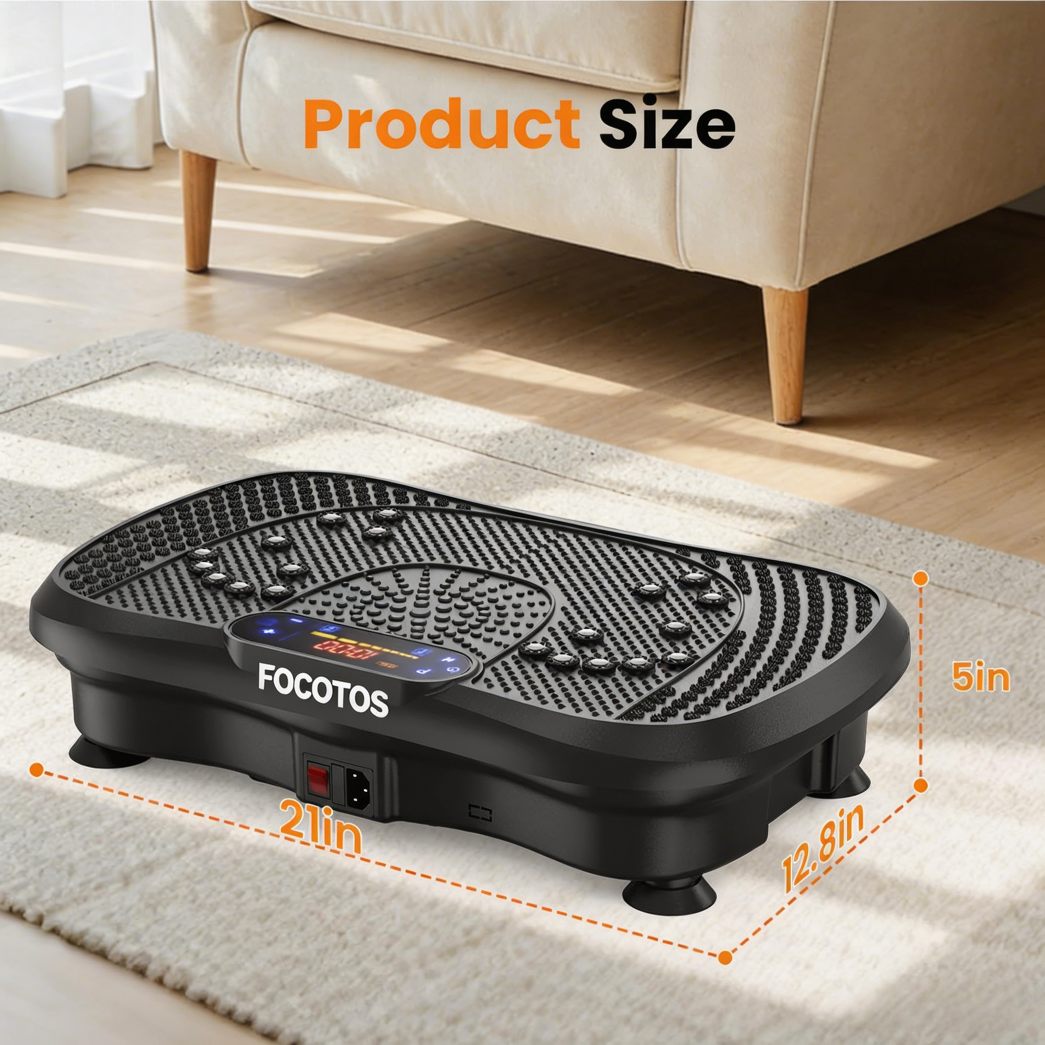FOCOTOS Vibration Plate Fitness Platform Exercise Machine Vibrating Shaking Full Body Shaker Workout Vibrate Stand Shake Board Sport for Weight Loss Fat Burner for Gym Home Office