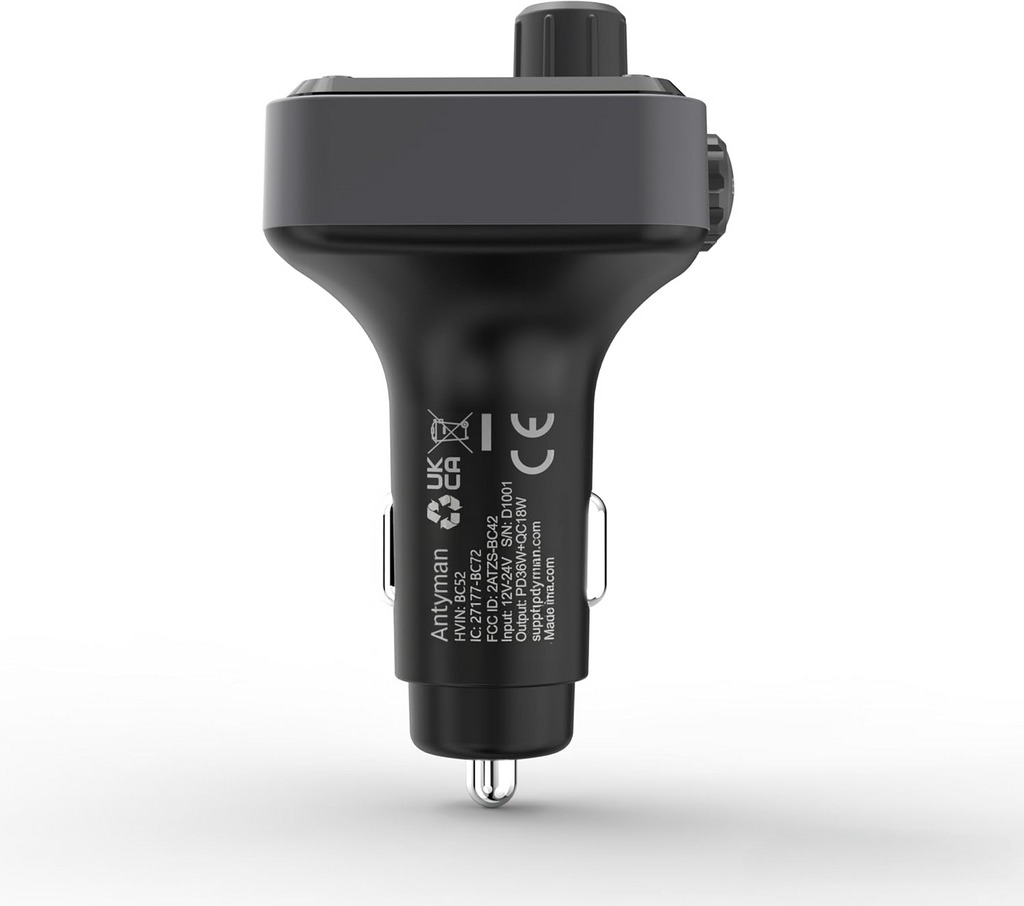 Antyman 54W Bluetooth 5.3 Car Adapter, FM Transmitter 4-Port Fast Charging | Wireless FM Radio Music Player with Deep Bass, 5 Colors LED Backlit, Hands-Free Calling, PD&QC Car Charger Support USB Drive